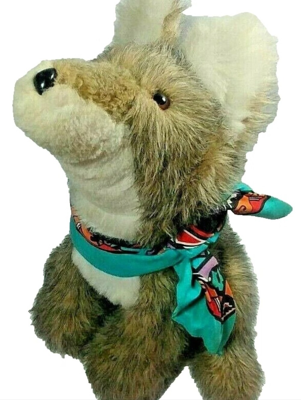 Coyote Plush Howl Vintage Kathys Kreations Original 1983 USA with Bandana 16" - Picture 3 of 12